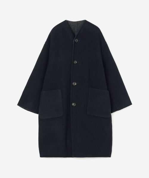 LE GLAZIK | ウールリバー リバーシブルコート WOMEN（ノーカラー