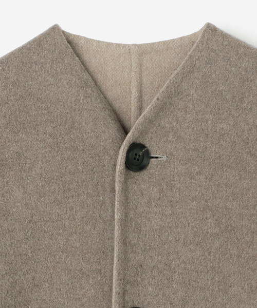 LE GLAZIK | ウールリバー リバーシブルコート WOMEN（ノーカラー