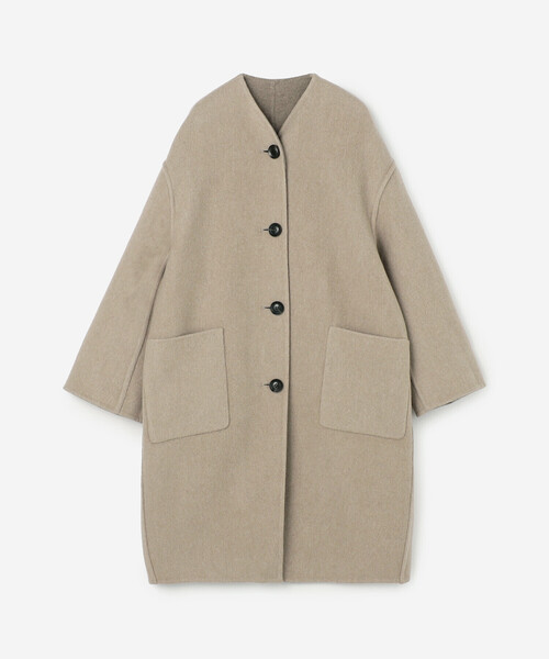 LE GLAZIK | ウールリバー リバーシブルコート WOMEN（ノーカラー