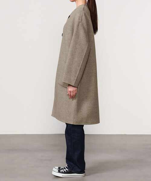 LE GLAZIK | ウールリバー リバーシブルコート WOMEN（ノーカラー