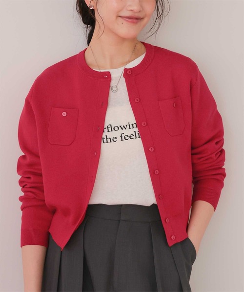 26SS新作/2026 SPRING COLLECTION/手洗い可】胸ポケットニット