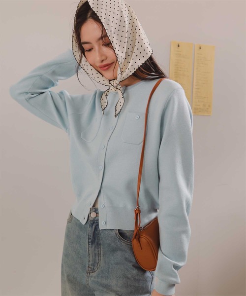 26SS新作/2026 SPRING COLLECTION/手洗い可】胸ポケットニット