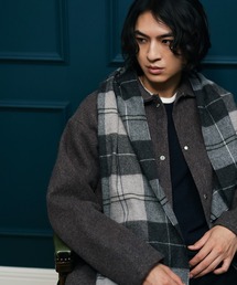 美品 HAMNETT キャサリンハムネット チェックウールメルトン マリンコート 美品 HAMNETT キャサリンハムネット チェックウールメルトン