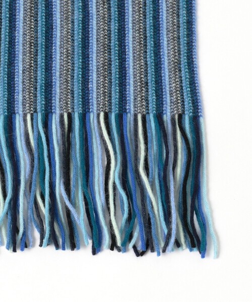 BEAMS（ビームス）の「【別注】ROBERT MACKIE / Multi Stripe Muffler（マフラー・メンズ・ブルー/オレンジ・ONE SIZE）」の4枚目の写真