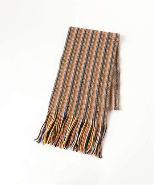 BEAMS（ビームス）の「【別注】ROBERT MACKIE / Multi Stripe Muffler（マフラー・メンズ・ブルー/オレンジ・ONE SIZE）」の5枚目の写真