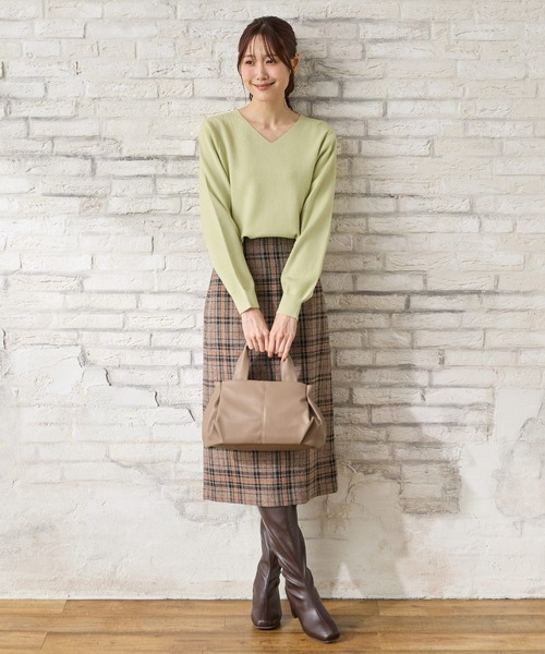 Honeys（ハニーズ）の「やわらかハンドバッグ（ハンドバッグ・レディース・アイボリー/グレイッシュベージュ/ダークブラウン/ブラック・FREE）」の10枚目の写真