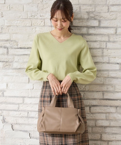 Honeys（ハニーズ）の「やわらかハンドバッグ（ハンドバッグ・レディース・アイボリー/グレイッシュベージュ/ダークブラウン/ブラック・FREE）」の11枚目の写真