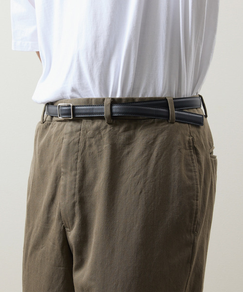 ITTI（イッチ）の「ITTI イッチ / HERRIE W BUCKLE BELT - PM / RAPTO FLEX / STNB 牛革ナローレザーベルト / ITTI-GOODS-095-RF-PM（ベルト・メンズ・ブラック・FREE）」の4枚目の写真