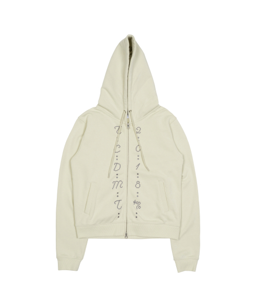 TCM center stitch hooded zip-up (oatmeal) — худи на молнии, овсяный цвет