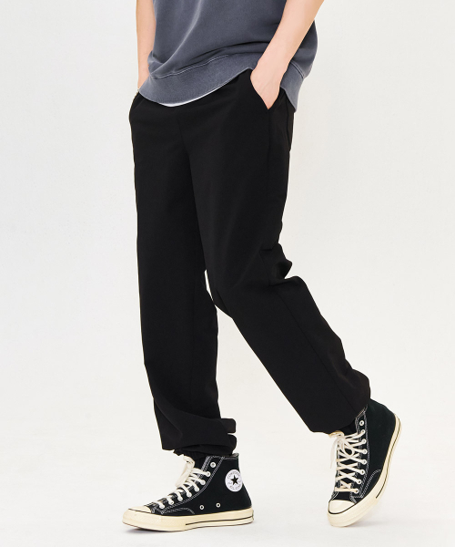 CHASECULT(チェイスカルト)の「ユニセックスストレッチ裏起毛ジョガーパンツ-ブラック(スウェットパンツ・メンズ・ブラック・92/82/86/67/70/76)」の2枚目の写真