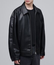 MUSINSA STANDARD（ムシンサスタンダード）の「Vegan Leather Extra Oversized Single Jacket_Black（ライダースジャケット）」