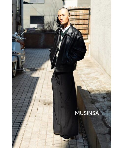 セール】シンセティックレザーエクストラオーバーサイズシングル