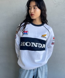 JEANS FACTORY （ジーンズファクトリー）の「[HONDA×JEANS FACTORY/ホンダ×ジーンズファクトリー] HONDA コラボレーション レーシングロゴ刺繍スウェット（スウェット・メンズ）」