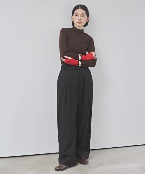 hunch(ハンチ)の「ウール混 ワイドタックパンツ(その他パンツ・レディース・ブラック/チャコール/ダークブラウン・FREE)」の10枚目の写真