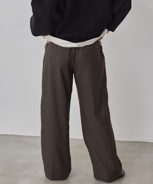 hunch(ハンチ)の「ウール混 ワイドタックパンツ(その他パンツ・レディース・ブラック/チャコール/ダークブラウン・FREE)」の12枚目の写真