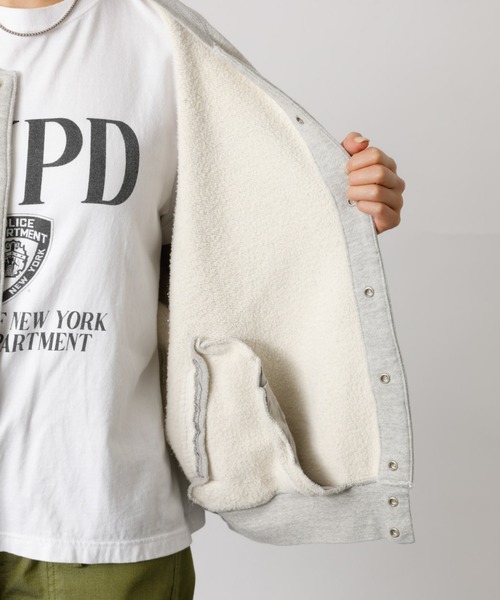 REMI RELIEF（レミレリーフ）の「別注【REMI RELIEF / レミレリーフ】ノンストレス起毛裏毛 スタジアムジャンパー / スウェット スタジャン / SP加工（Tシャツ/カットソー・メンズ・グレー/ブラック・M/L）」の17枚目の写真