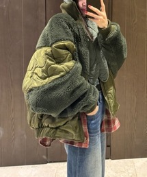 FAVORITO（ファヴォリート）の「中綿異素材切り替えブルゾン（ブルゾン）」