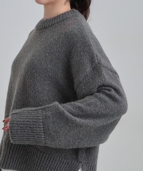 Cutie Blonde（キューティーブロンド）の「【S-LL】インせず着られる 裾レースラメニット（ニット/セーター・レディース・ブルー系その他/ダークグレー/オフホワイト・04/03/02/01）」の5枚目の写真