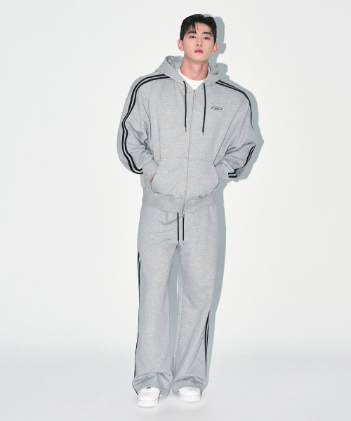 BORN TO WIN（ボーントゥウィン）の「CHROME B TRACK LINE SEMI WIDE PANTS [MELANGE GREY]（スウェットパンツ・メンズ・その他・1/2/3）」の7枚目の写真
