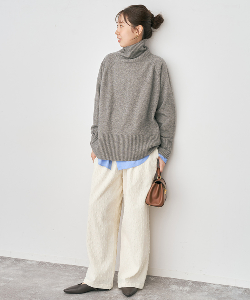 Spick & Span（スピックアンドスパン）の「《WEB限定》ドットジャガードイージーパンツ（その他パンツ・レディース・ホワイト/ブラック・36/38）」の5枚目の写真