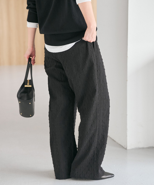 Spick & Span（スピックアンドスパン）の「《WEB限定》ドットジャガードイージーパンツ（その他パンツ・レディース・ホワイト/ブラック・36/38）」の8枚目の写真