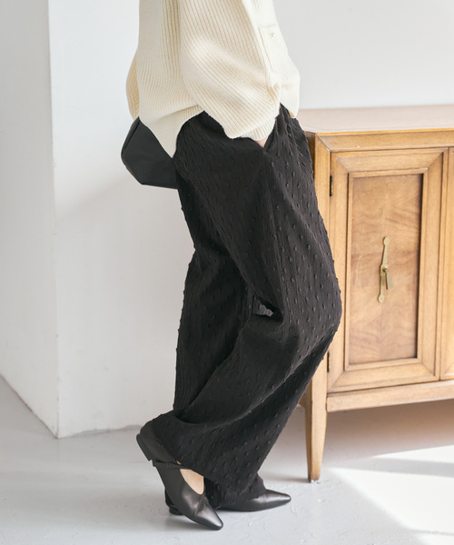 Spick & Span（スピックアンドスパン）の「《WEB限定》ドットジャガードイージーパンツ（その他パンツ・レディース・ホワイト/ブラック・36/38）」の12枚目の写真