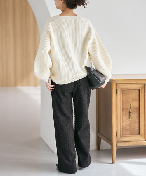 Spick & Span（スピックアンドスパン）の「《WEB限定》ドットジャガードイージーパンツ（その他パンツ・レディース・ホワイト/ブラック・36/38）」の15枚目の写真