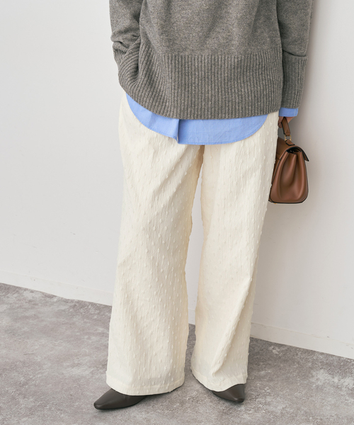 Spick & Span（スピックアンドスパン）の「《WEB限定》ドットジャガードイージーパンツ（その他パンツ・レディース・ホワイト/ブラック・36/38）」の16枚目の写真