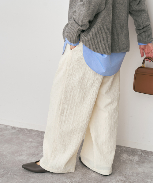 Spick & Span（スピックアンドスパン）の「《WEB限定》ドットジャガードイージーパンツ（その他パンツ・レディース・ホワイト/ブラック・36/38）」の17枚目の写真
