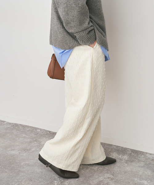 Spick & Span（スピックアンドスパン）の「《WEB限定》ドットジャガードイージーパンツ（その他パンツ・レディース・ホワイト/ブラック・36/38）」の18枚目の写真