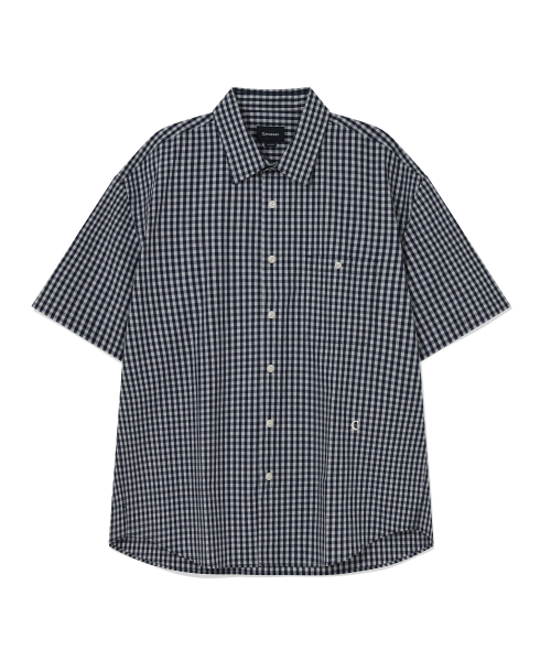 COVERNAT(カバーナット)の「ギンガムハーフシャツ Dark Navy(シャツ/ブラウス・レディース・その他・SMALL/MEDIUM/LARGE/X-LARGE)」の2枚目の写真