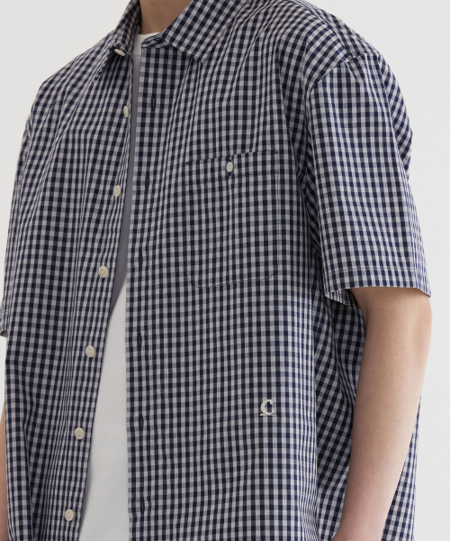 COVERNAT(カバーナット)の「ギンガムハーフシャツ Dark Navy(シャツ/ブラウス・レディース・その他・SMALL/MEDIUM/LARGE/X-LARGE)」の7枚目の写真