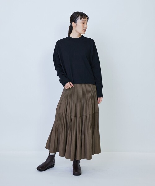 LOISIR(ロワズィール)の「綿麻天竺モックネックショートプルオーバー(Tシャツ/カットソー・レディース・ブルー系その他/グリーン系その他/ブラック・FREE)」の14枚目の写真