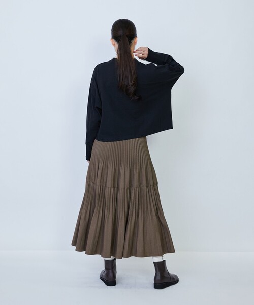 LOISIR(ロワズィール)の「綿麻天竺モックネックショートプルオーバー(Tシャツ/カットソー・レディース・ブルー系その他/グリーン系その他/ブラック・FREE)」の16枚目の写真