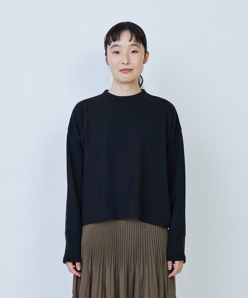 LOISIR(ロワズィール)の「綿麻天竺モックネックショートプルオーバー(Tシャツ/カットソー・レディース・ブルー系その他/グリーン系その他/ブラック・FREE)」の17枚目の写真