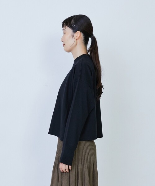 LOISIR(ロワズィール)の「綿麻天竺モックネックショートプルオーバー(Tシャツ/カットソー・レディース・ブルー系その他/グリーン系その他/ブラック・FREE)」の18枚目の写真