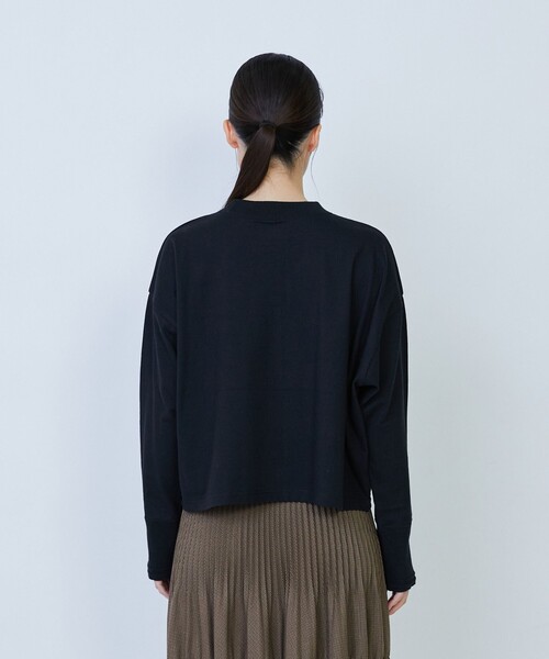 LOISIR(ロワズィール)の「綿麻天竺モックネックショートプルオーバー(Tシャツ/カットソー・レディース・ブルー系その他/グリーン系その他/ブラック・FREE)」の19枚目の写真