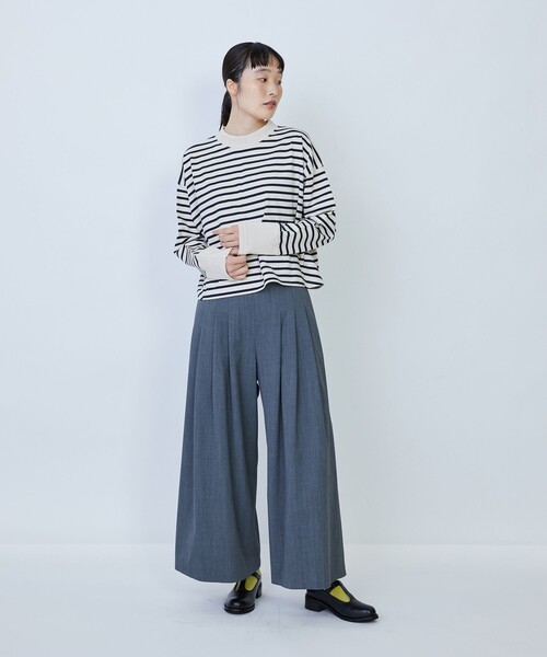 LOISIR(ロワズィール)の「綿麻天竺モックネックショートプルオーバー(Tシャツ/カットソー・レディース・ブルー系その他/グリーン系その他/ブラック・FREE)」の8枚目の写真