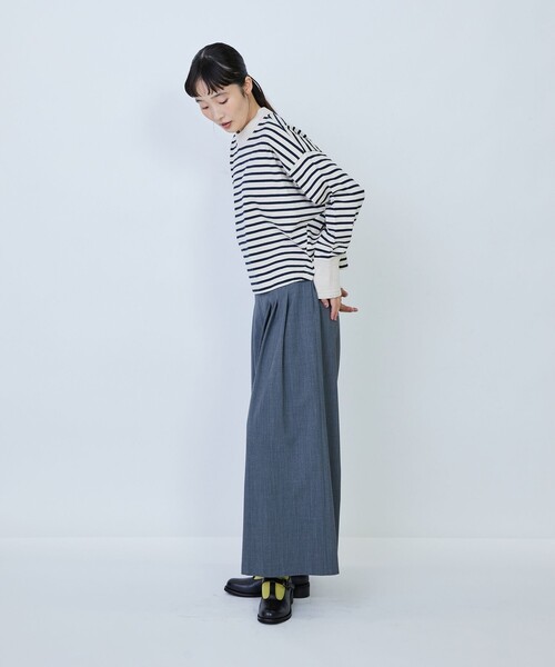 LOISIR(ロワズィール)の「綿麻天竺モックネックショートプルオーバー(Tシャツ/カットソー・レディース・ブルー系その他/グリーン系その他/ブラック・FREE)」の9枚目の写真