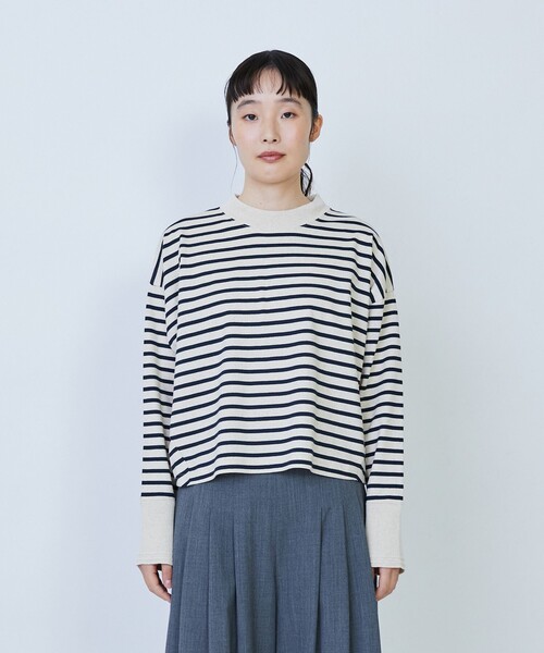 LOISIR(ロワズィール)の「綿麻天竺モックネックショートプルオーバー(Tシャツ/カットソー・レディース・ブルー系その他/グリーン系その他/ブラック・FREE)」の11枚目の写真