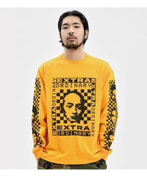 EXTRAORDINARY（エクストラオーディナリー）の「HUMAN BITMAP LONG SLEEVE ORANGE（Tシャツ/カットソー）」