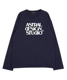 アストラルデザインスタジオ ラウンドネック13番手綿ロングスリーブTシャツ_ネイビー