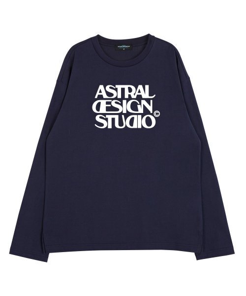 ASTRAL PROJECTION(アストラルプロジェクション)の「アストラルデザインスタジオ ラウンドネック13番手綿ロングスリーブTシャツ_ネイビー(Tシャツ/カットソー・メンズ・その他・LARGE/MEDIUM/X-LARGE/XX-LARGE)」の1枚目の写真