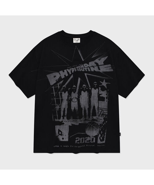 PHYSICAL DEPARTMENT(フィジカル デパートメント)の「カートゥーンバスケットボール半袖Tシャツブラック(Tシャツ/カットソー・レディース・その他・LARGE/MEDIUM/SMALL/X-LARGE)」の1枚目の写真