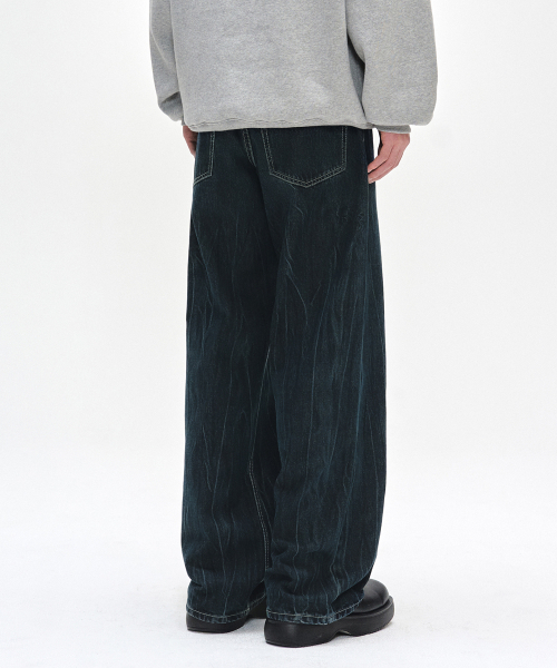 DECET（デケト）の「[キモボンディング]ミッドライズワイドジーンズ DCPT027WCRDブルー（デニムパンツ・レディース・その他・26/28/30/32/34）」の4枚目の写真