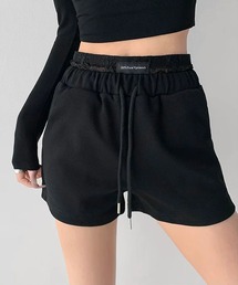 shopnikoniko（ショップニコニコ）の「レースレイヤード風 スウェットショートパンツ（その他パンツ）」