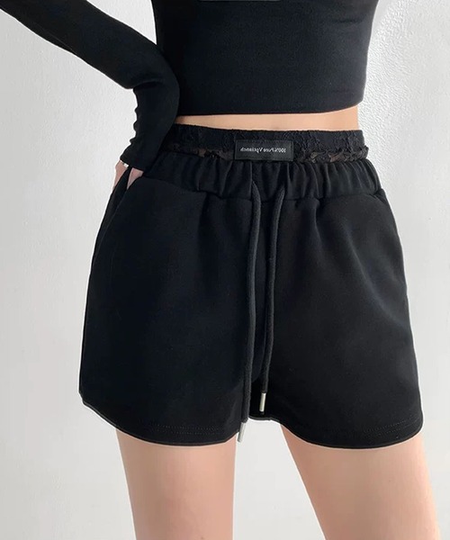 shopnikoniko(ショップニコニコ)の「レースレイヤード風 スウェットショートパンツ(その他パンツ・レディース・ホワイト/ブラック/グレー/ネイビー・フリー)」の8枚目の写真