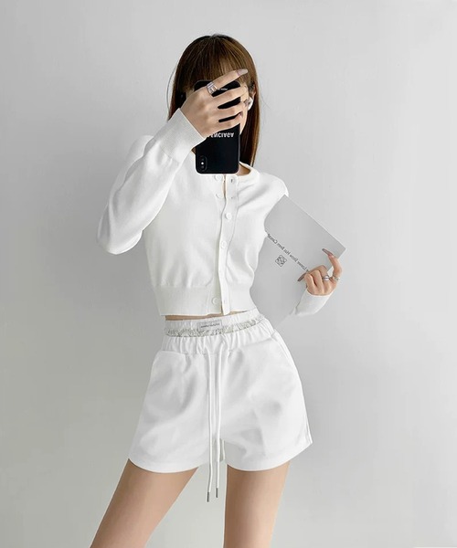shopnikoniko(ショップニコニコ)の「レースレイヤード風 スウェットショートパンツ(その他パンツ・レディース・ホワイト/ブラック/グレー/ネイビー・フリー)」の12枚目の写真