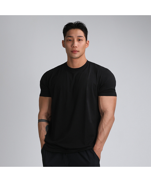 RVD(アールブイディー)の「無地モーダルマッスルフィット半袖Tシャツ(ブラック)(Tシャツ/カットソー・メンズ・その他・LARGE/X-LARGE/2XL)」の1枚目の写真