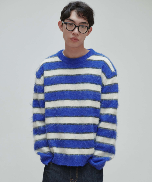 Basic strap knit blue — базовый трикотажный топ синего цвета